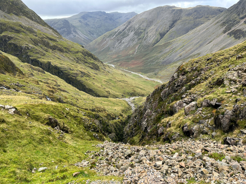 On Way Down Scafell Pike via Corridor Route, Cumbria